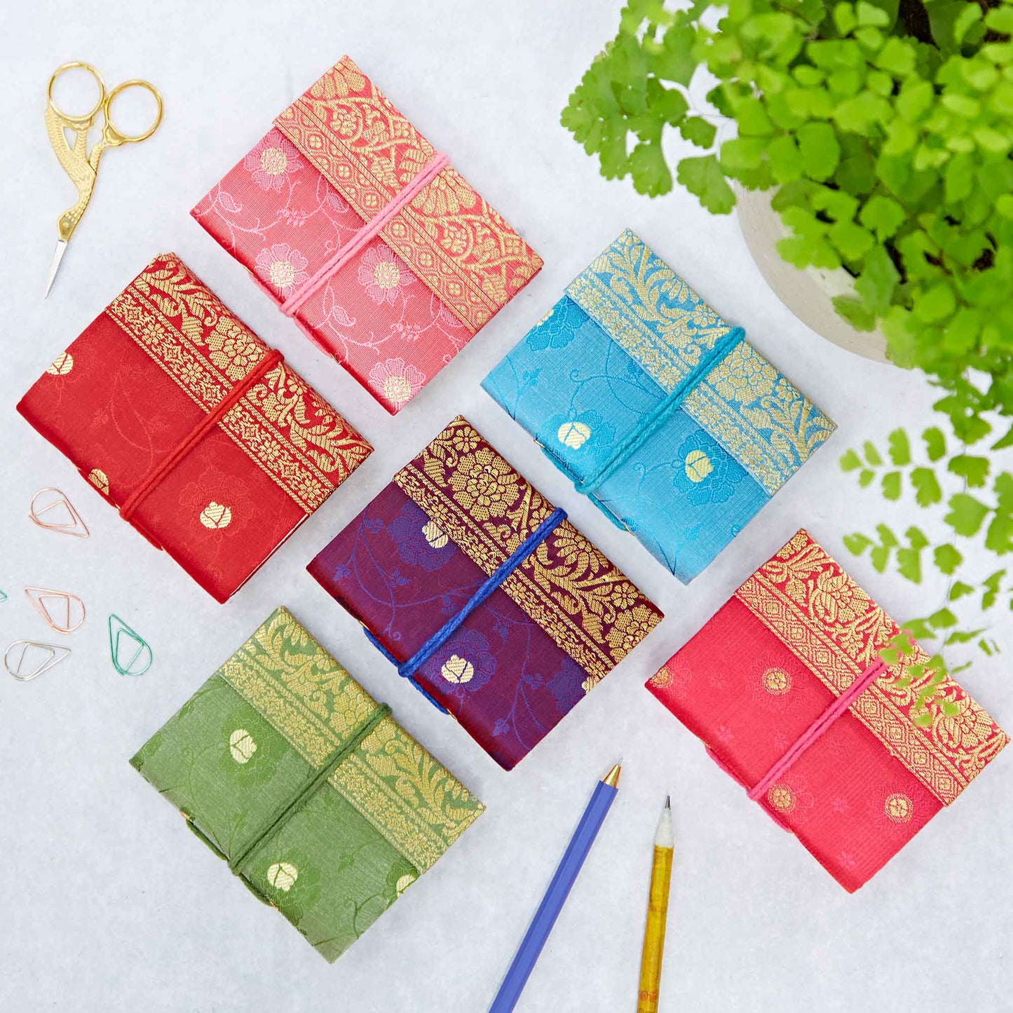 Pocket Sized Handmade Sari Journal in 6 colors from Paper High