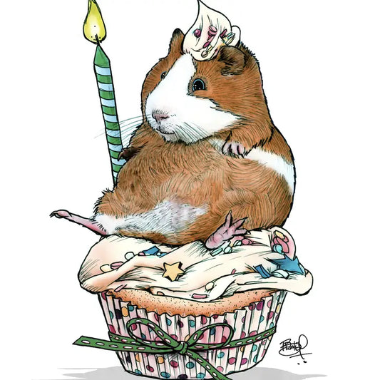 Plop on Top - Greeting Card (blank inside) by Shawn Braley Illustration