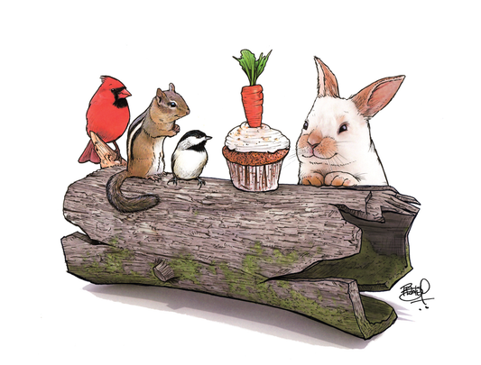 Carrot Cake Greeting Card (blank inside) by Shawn Braley Illustration