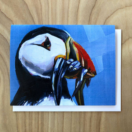 Hangry Puffin Greeting Card by Art by Alyssa