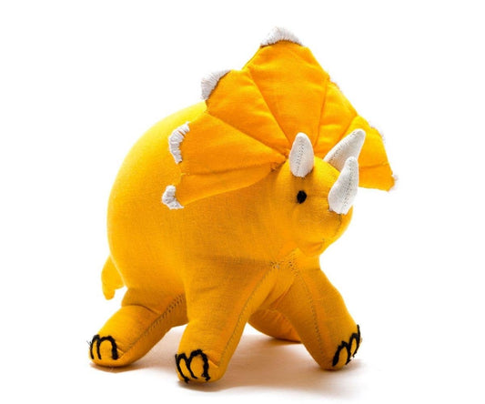 Fair Trade Cotton Triceratops Dinosaur Plush Toy by Best Years