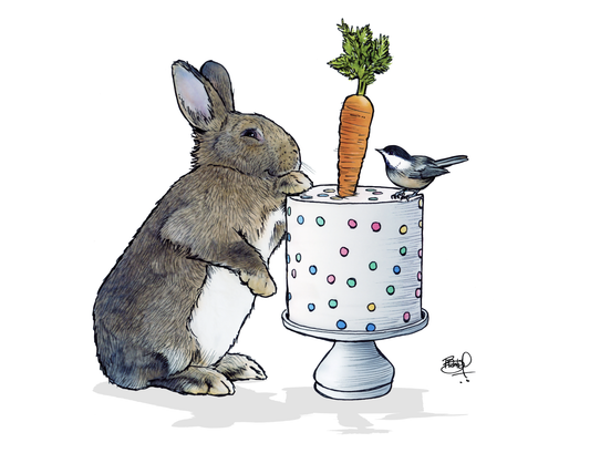 Carrot Candle Greeting Card (blank inside) by Shawn Braley Illustration