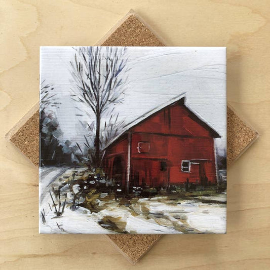 Winter Barn Trivet by Art by Alyssa