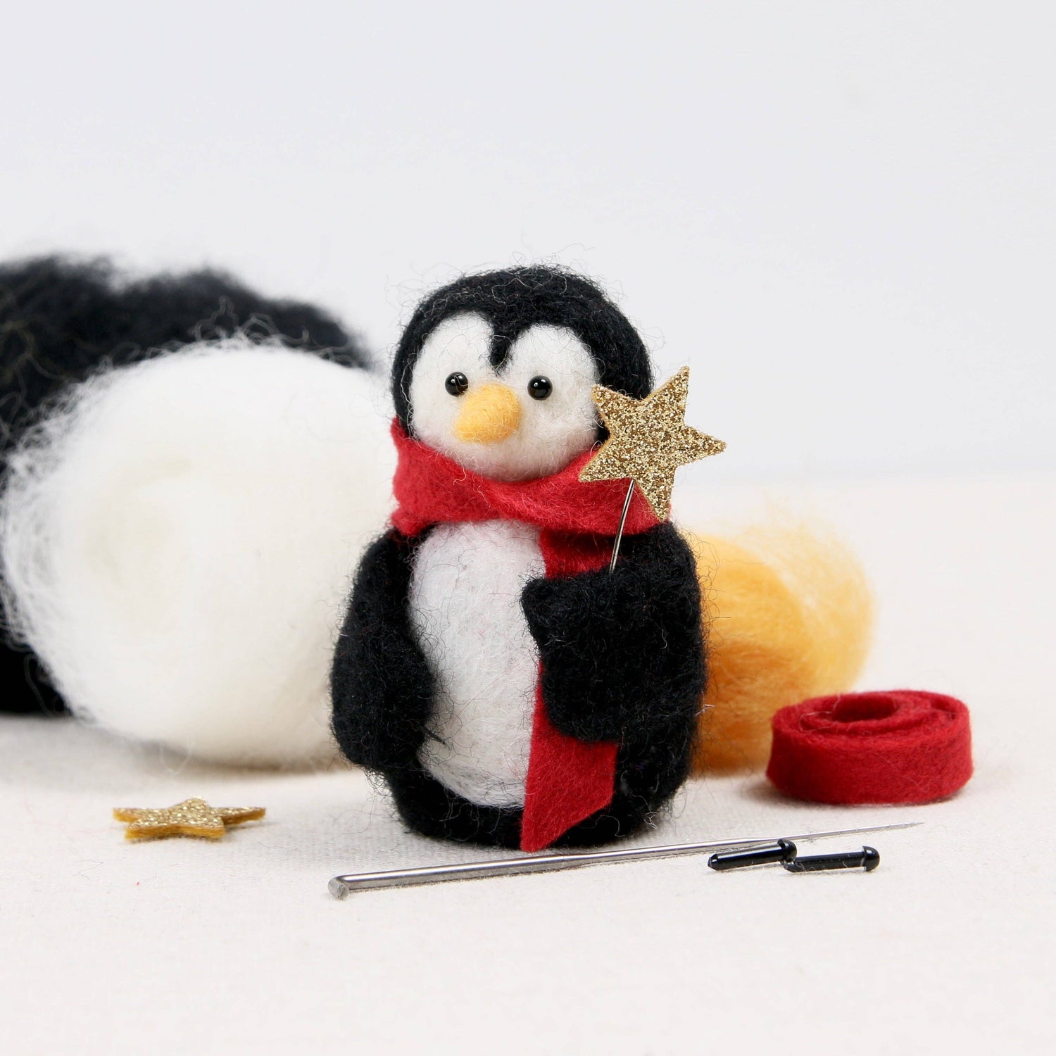 Paloma Penguin Needle Felting Kit by Benzie Design - Maine Yarn & Fiber Supply