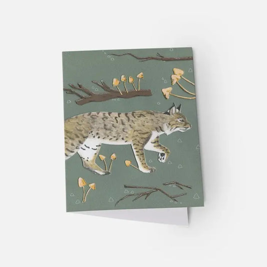 Bobcat Greeting Card (Blank Inside) by Johanna Finnegan-Topitzer