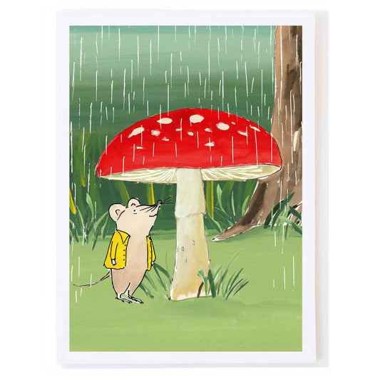 Mushroom Umbrella - Greeting Card (Blank Inside) by Molly O