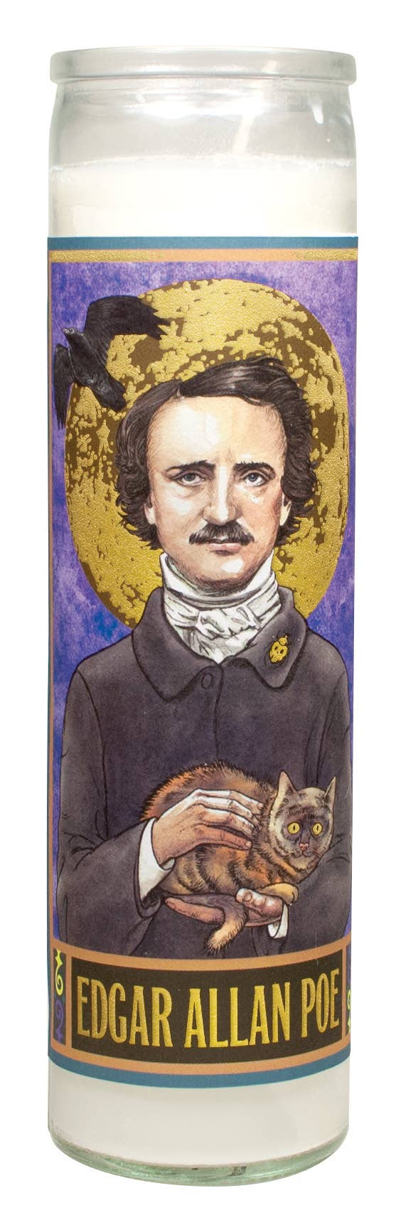 Edgar Allan Poe Secular Saint Candle from Unemployed Philosophers Guild