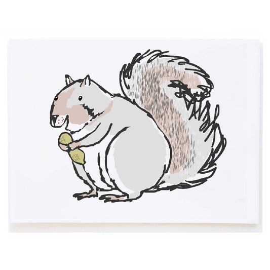 Happy Squirrel - Blank Inside Greeting Card by Molly O