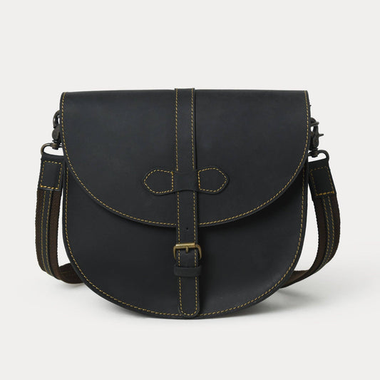 Anna Leather Handbag in Black by Le Papillon