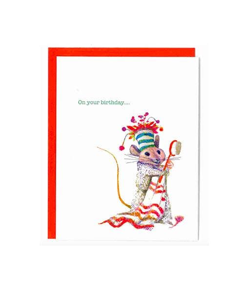 Get Away Mouse Bath Birthday Card by Artiphany