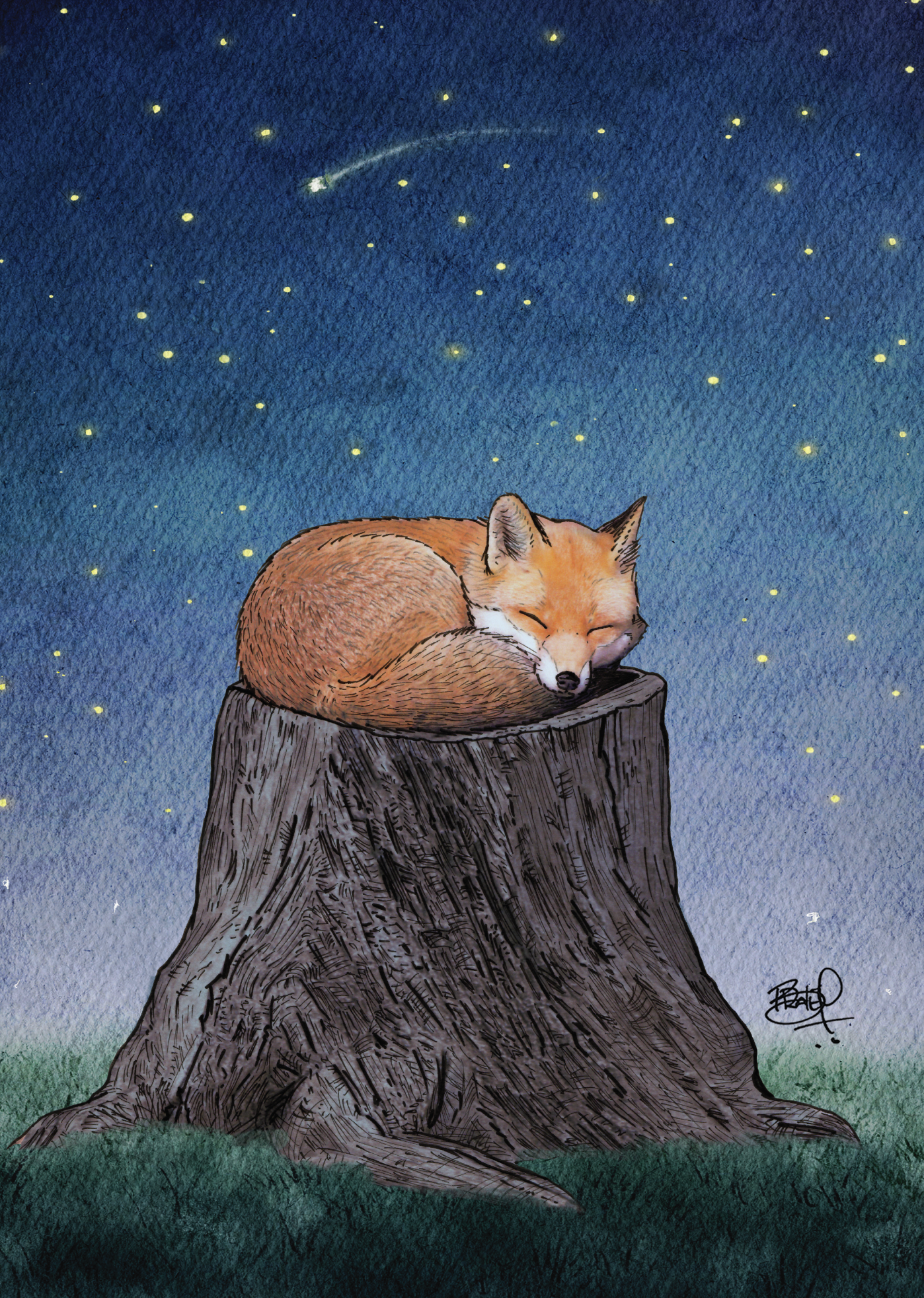 Sweet Dreams Greeting Card (blank inside) by Shawn Braley Illustration