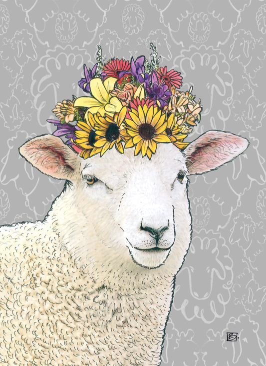 Flowerful - Greeting Card (blank inside) by Shawn Braley Illustration