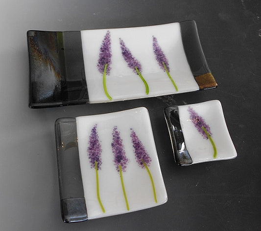 Lavender Glass Dishes by Art Glass Array