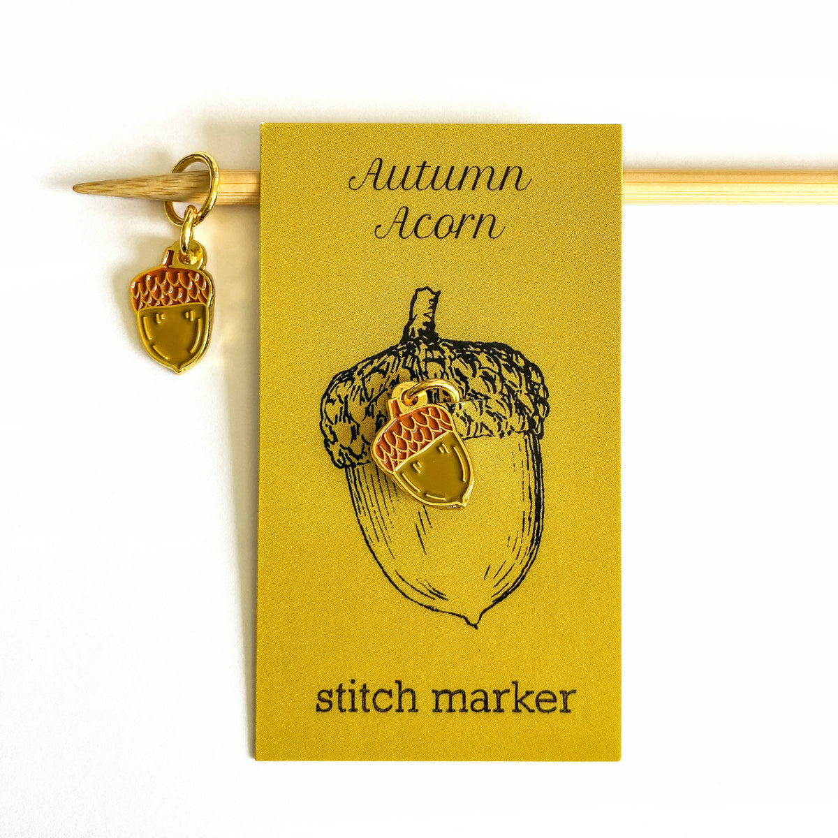 Acorn Single Stitch Marker from Firefly Notes