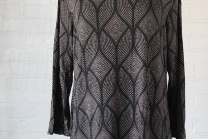 Batik Black (XL) - 3/4 sleeve Lucy dress by Salaam Clothing