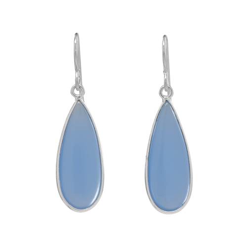 Blue Jade Sterling Silver Teardrop earrings by Sonoma Art Works