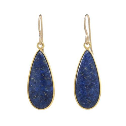 Lapis & Gold Vermeil Teardrop Necklace and Earring set by Sonoma Art Works - Maine Yarn & Fiber Supply