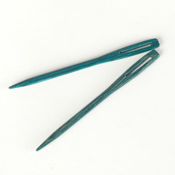 The Mindful Teal Wooden Darning Needles In Beech Wood Container by Knitter's Pride