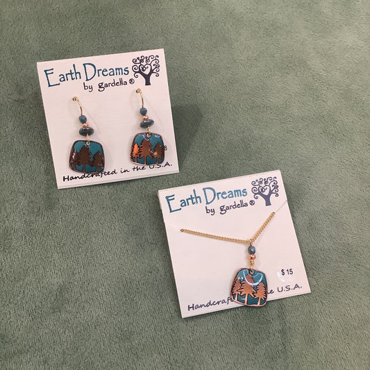 Woodland Walk (Copper) 18in necklace & Earrings by Earth Dreams Jewelry