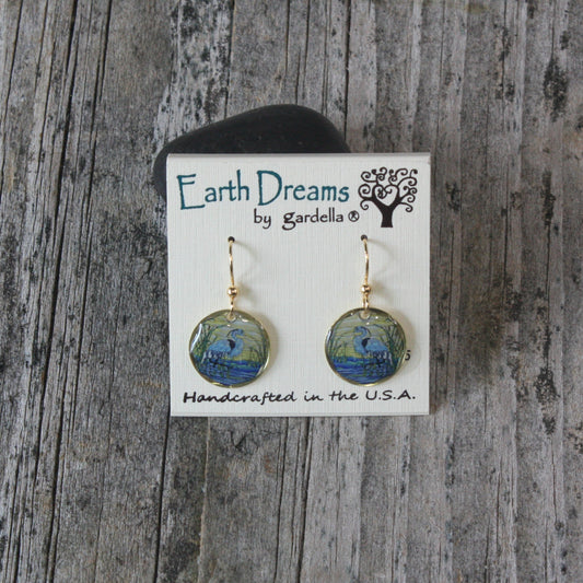 Blue Heron 18in Necklace & earrings by Earth Dreams Jewelry