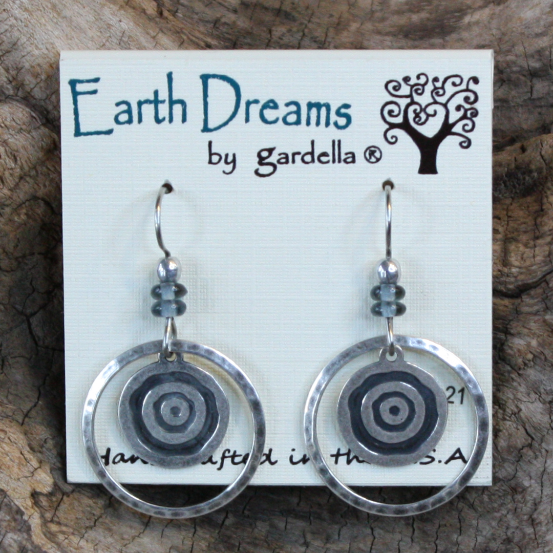 Meditative Circle Earrings & 18in Necklace by Earth Dreams Jewelry