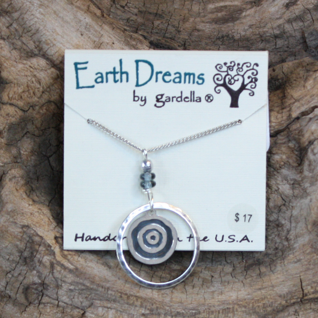 Meditative Circle Earrings & 18in Necklace by Earth Dreams Jewelry