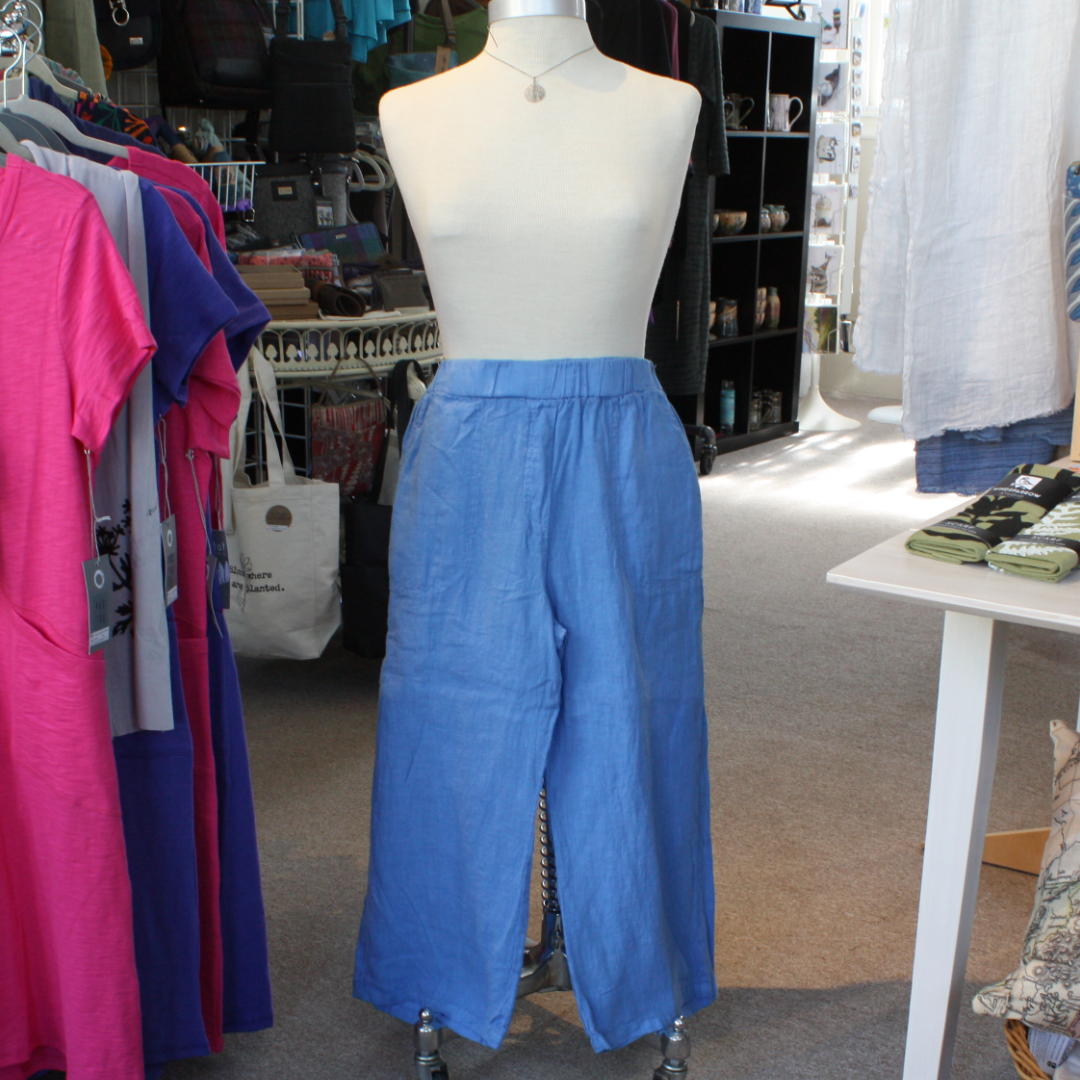 50% off Easy Linen Crop Pant in Cornflower by Cut Loose Clothing