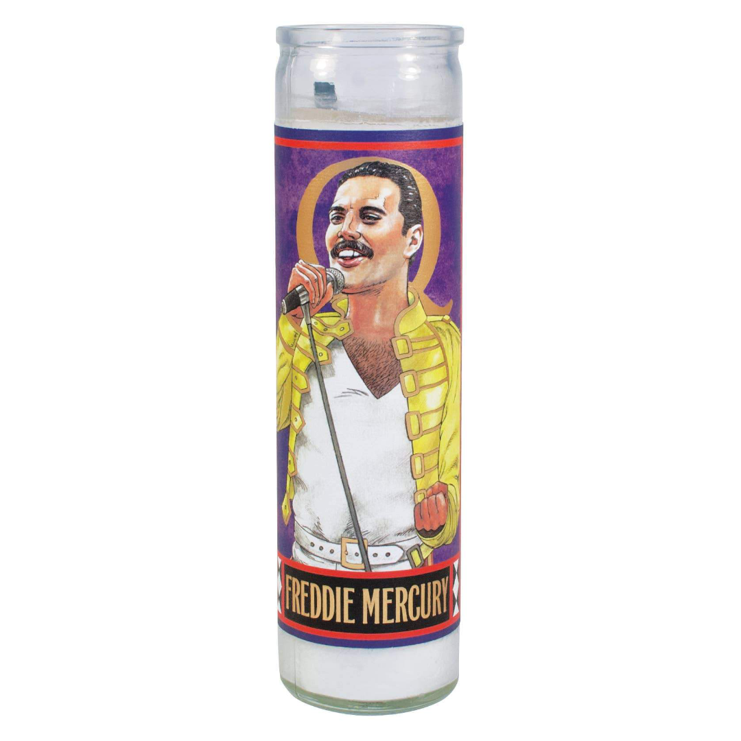 Freddie Mercury Secular Saint Candle from The Unemployed Philosophers Guild