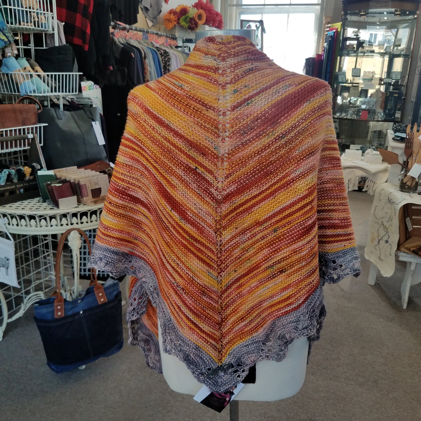 Ghost Ranch - One of a Kind Hand Knit Shawl by Maine Yarn & Fiber Supply