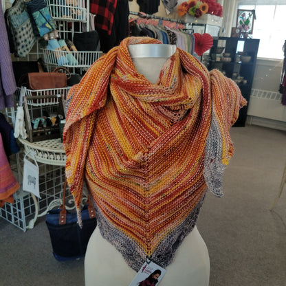 Ghost Ranch - One of a Kind Hand Knit Shawl by Maine Yarn & Fiber Supply