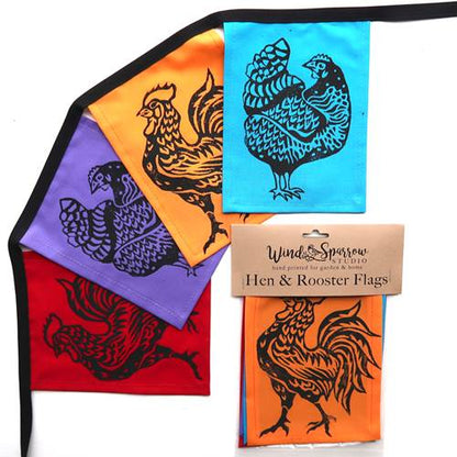 Hen & Rooster Flags by Windsparrow Studio