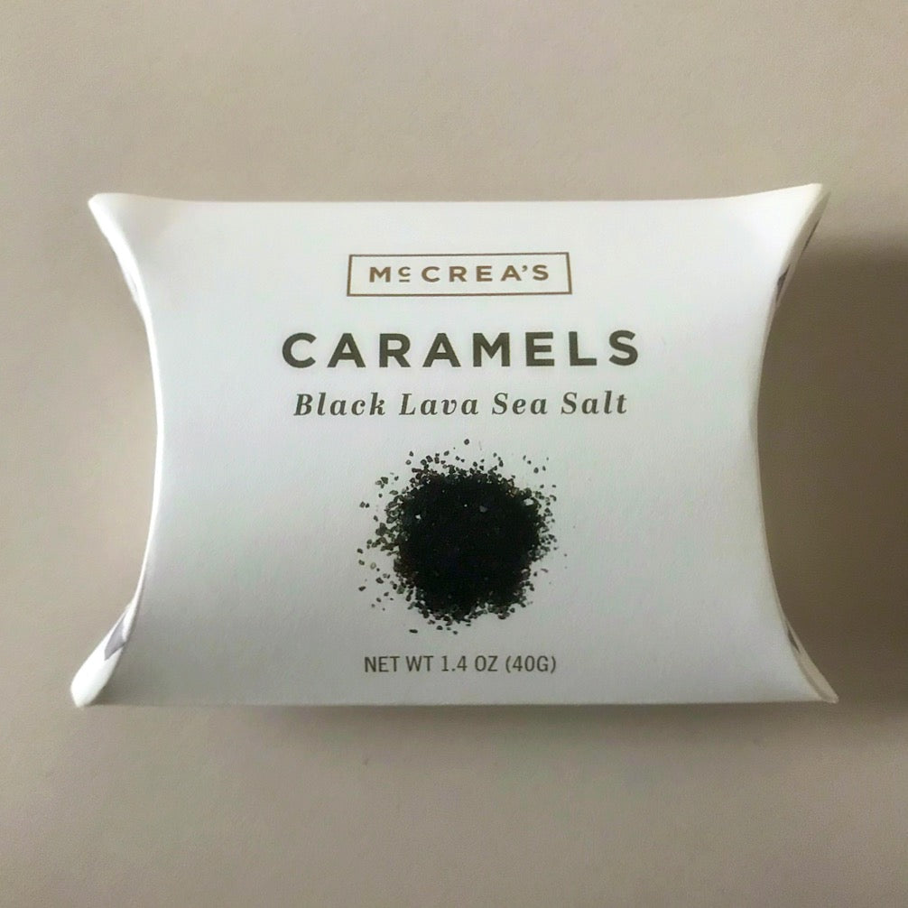 Black Lava Sea Salt Pillow Pack By McCrea's Fine Caramels