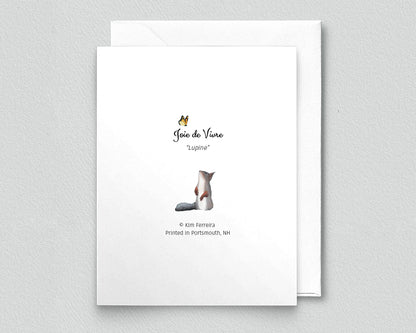 Groundhog with Lupine Greeting Card (blank inside) by Kim Ferreira (Joie de Vivre)