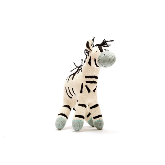 Large Organic Cotton Zebra Plush Toy from Best Years Ltd