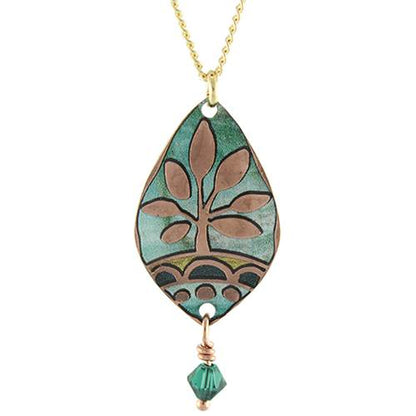 Tree on a Hill (Copper) 18in necklace & Earrings by Earth Dreams Jewelry