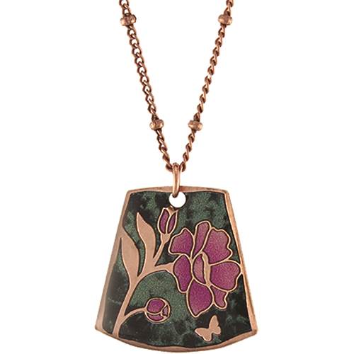 Peony Perfection w/ Beads (copper) Earrings & 18in Necklace by Earth Dreams Jewelry
