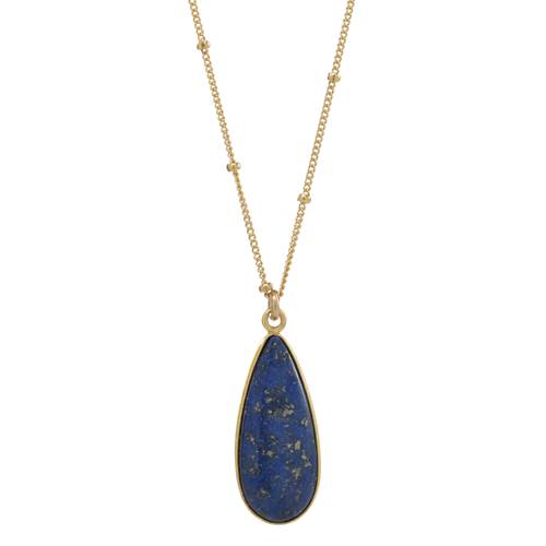 Lapis & Gold Vermeil Teardrop Necklace and Earring set by Sonoma Art Works