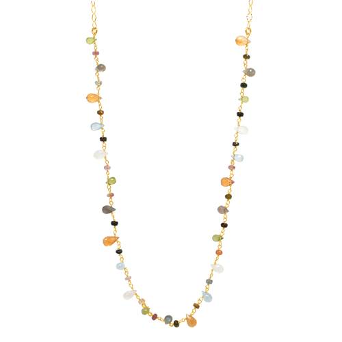 Multi Stone Gold Vermeil Necklace by Sonoma Art Works