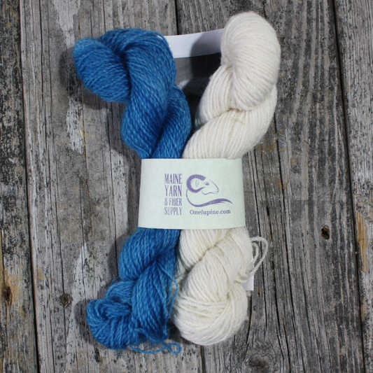 Natural White Romney + Blue Coopworth - Earl Grey Mitts Kit