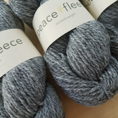 Peace Fleece Worsted: Rabbit Grey - Maine Yarn & Fiber Supply