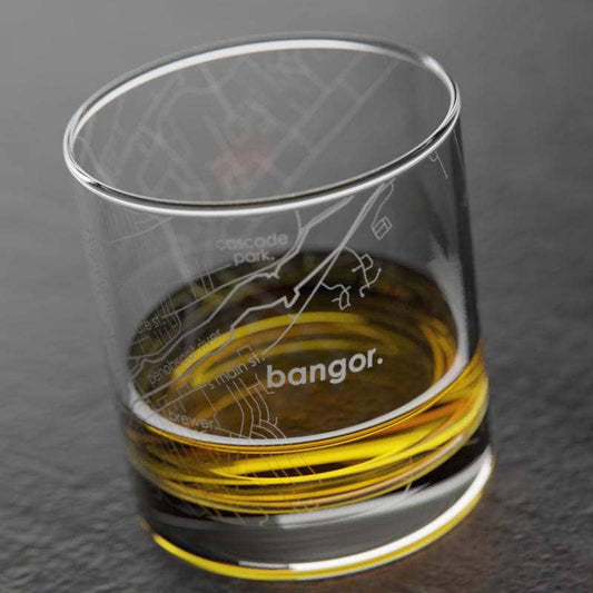 Bangor, Maine Rocks Whiskey Glass - Maine Yarn & Fiber Supply