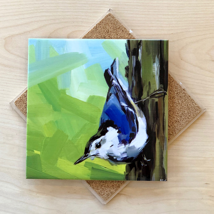 White Breasted Nuthatch Trivet by Art by Alyssa