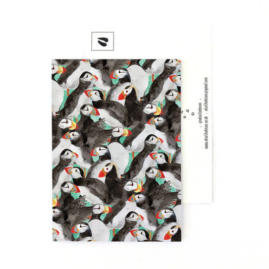 Improbability of Puffins Postcard by Also the Bison