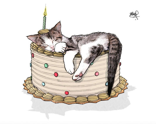 Cuddle Cake Greeting Card (blank inside) by Shawn Braley Illustration