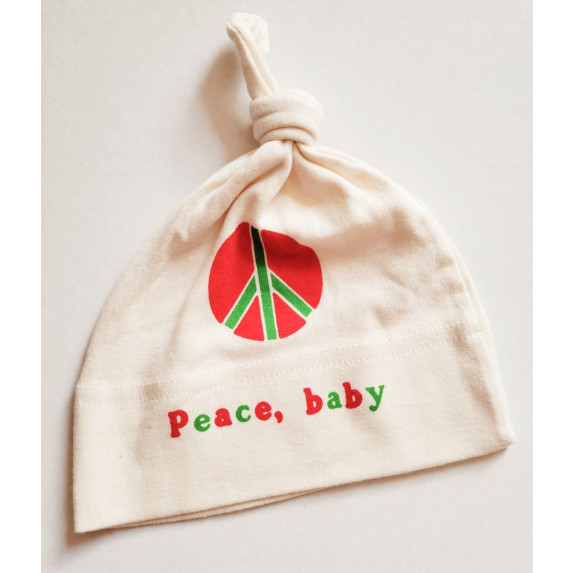 Organic Cotton Baby Hat "Peace, baby" from Simply Chickie