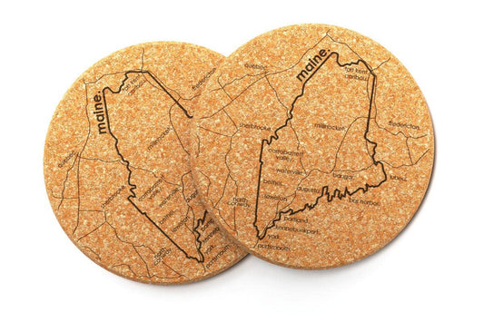 State of Maine Cork Coasters - Set of 2 from Well Told