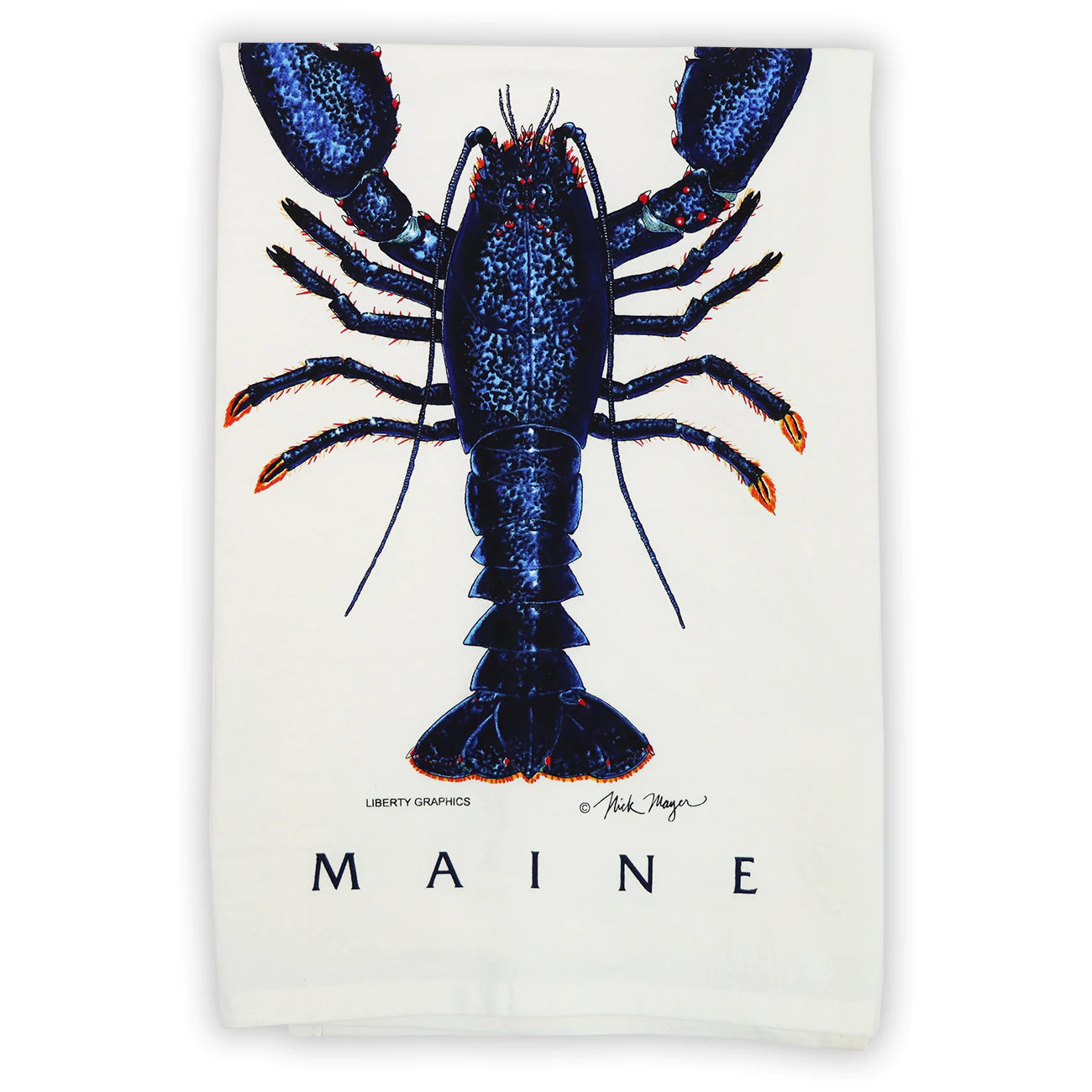 Blue Lobster - Flour Sack Tea Towel by Liberty Graphics