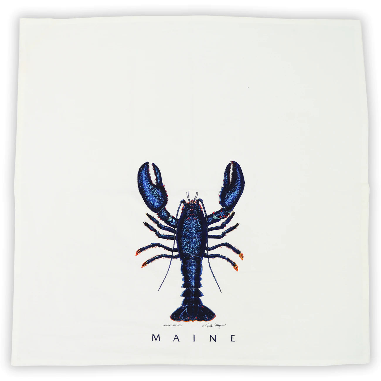 Blue Lobster - Flour Sack Tea Towel by Liberty Graphics