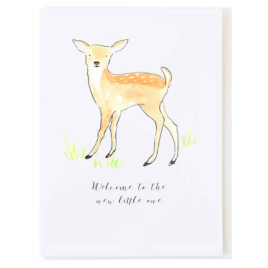 Fawn - New Baby Greeting Card (Blank Inside) by Molly O