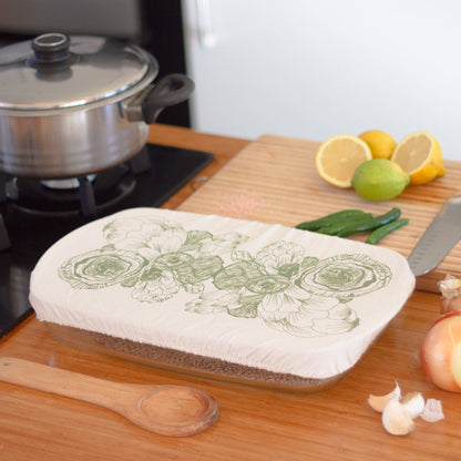 Halo Dish and Casserole Cover Rectangle | Green Edible Flowers